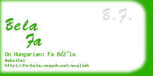 bela fa business card